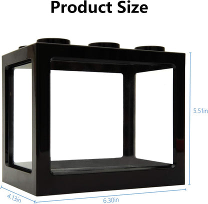 Small Betta Fish Tank,Fish Bow Aquarium with Gravel Plants Rocks Feeder,Small Fish Tank for Turtle Reptile Jellyfish Goldfish,Lb